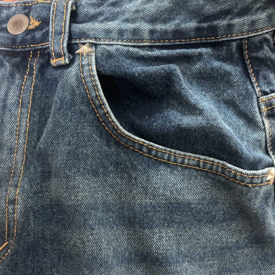 Easy no easy 이지노이지 스타 8부 데님 버뮤다팬츠 (딥블루) 상품이미지6