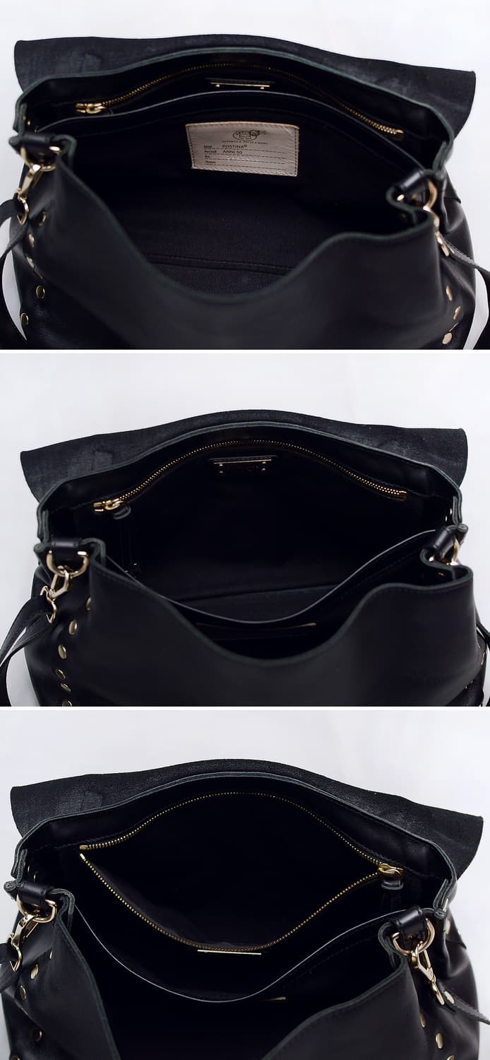 자넬라토 포스티나 M 오리지널 실크레더 금장 블랙 (토트.숄더) 상품이미지6
