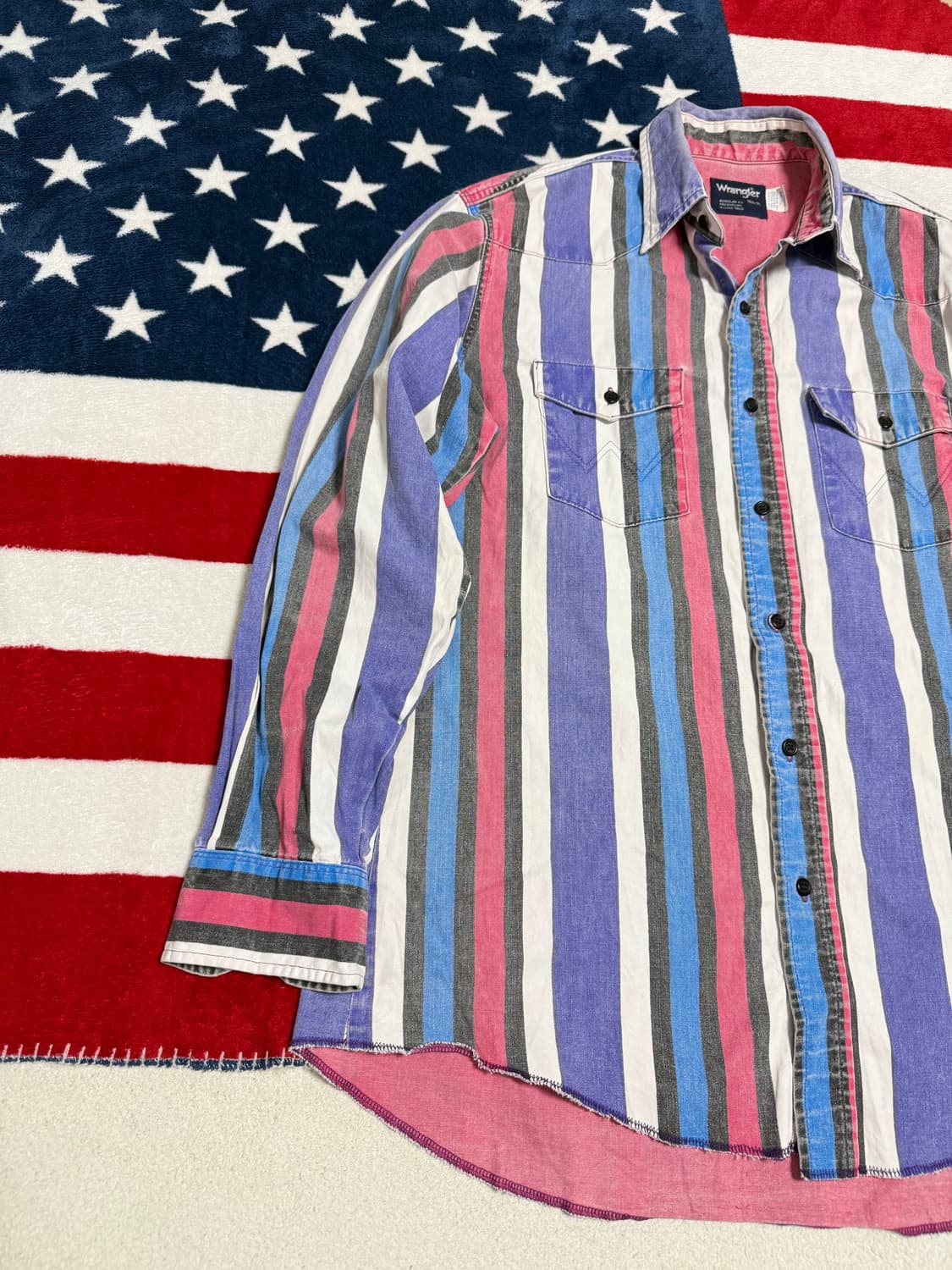 90‘s 랭글러웨스턴셔츠  Wrangler 멀티스트라이프셔츠 빈티지 상품이미지2