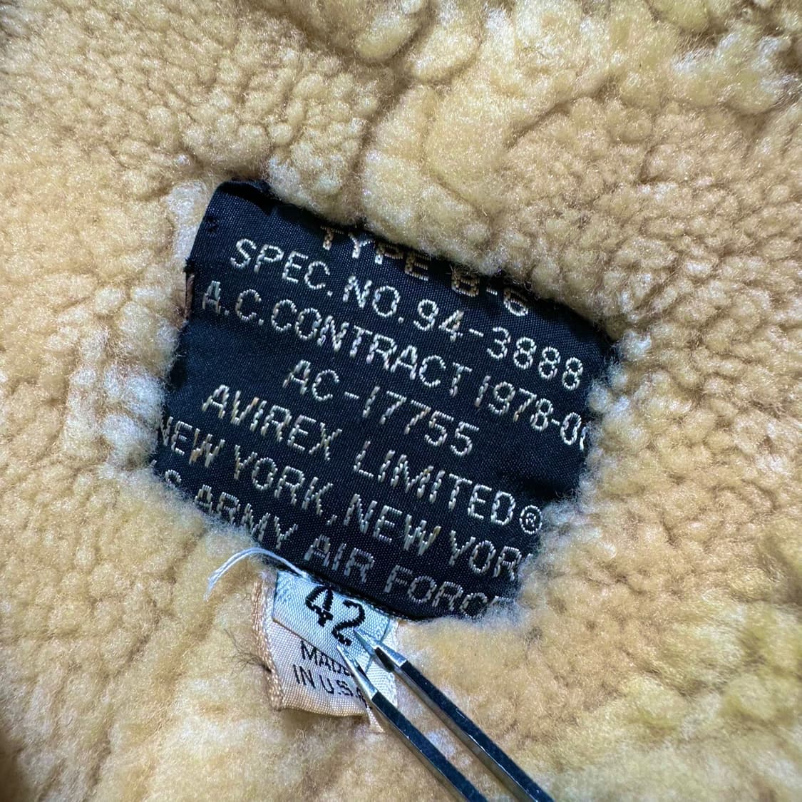 아비렉스 USA B-6 램스킨 시어링 무스탕 봄버 자켓 상품이미지7