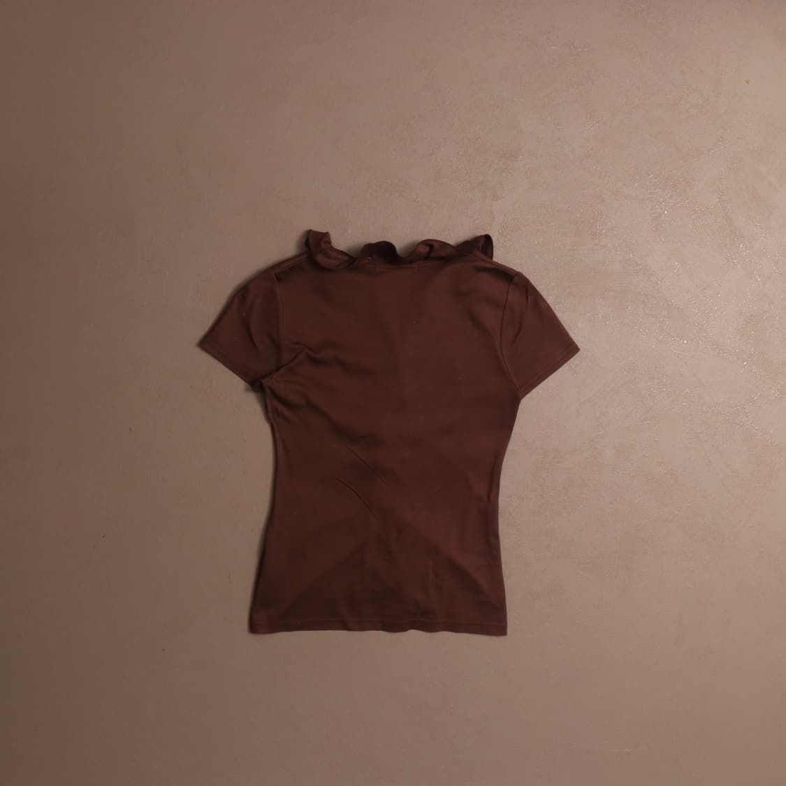 일본빈티지 프릴 스판 탑 반팔티셔츠 A495 상품이미지5