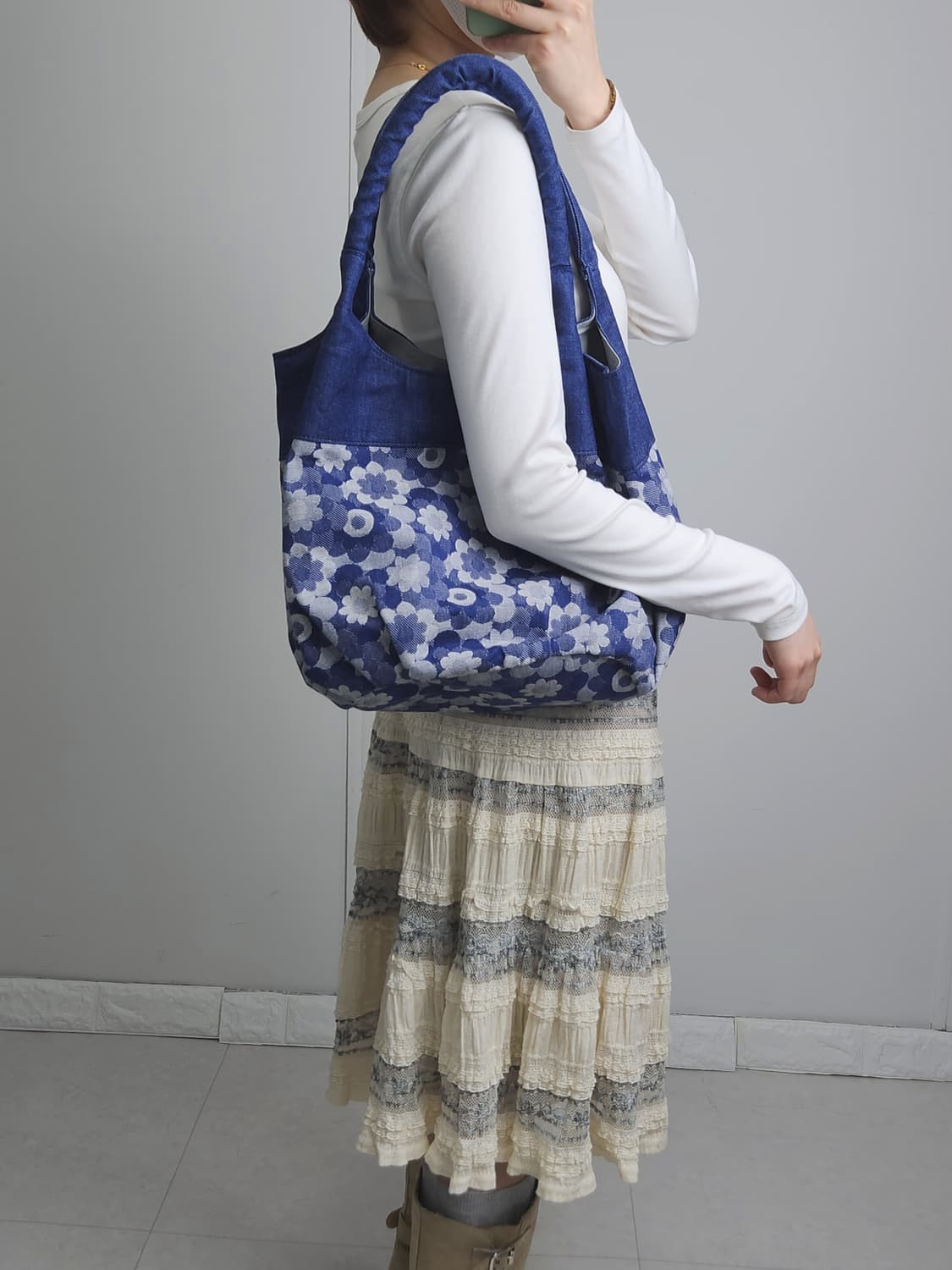 플로럴 데님 숄더백 상품이미지5