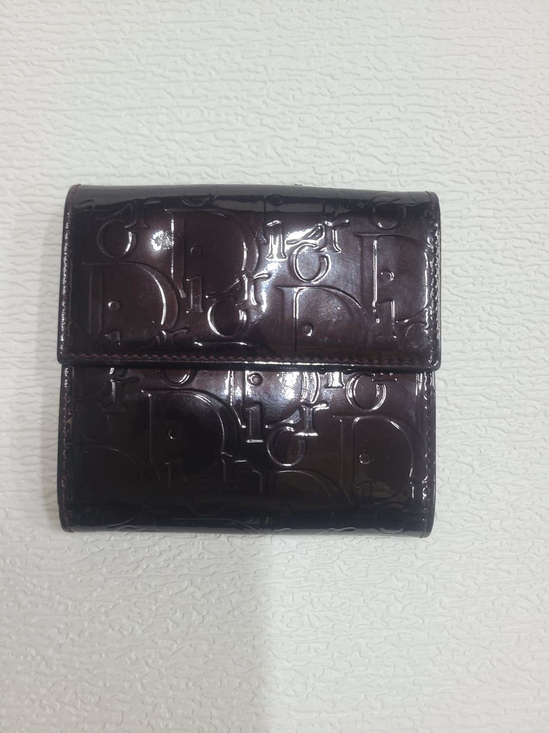 디올 Dior 반지갑 브라운 에나멜 상품이미지1