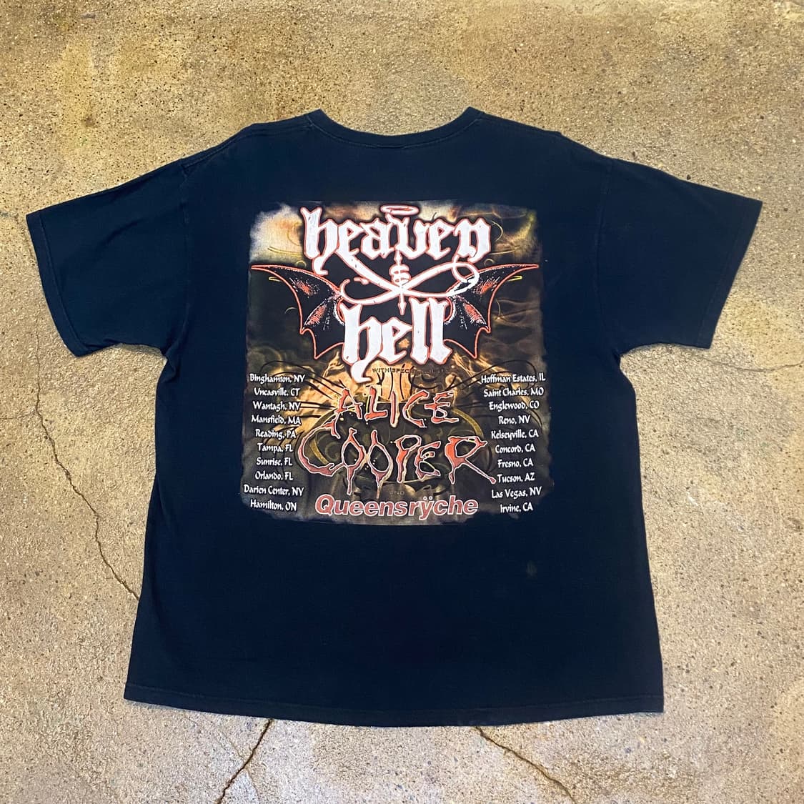 미국 빈티지 엘리스 쿠퍼 헤븐헬 프린팅 티셔츠 락티셔츠 반팔티 상품이미지4