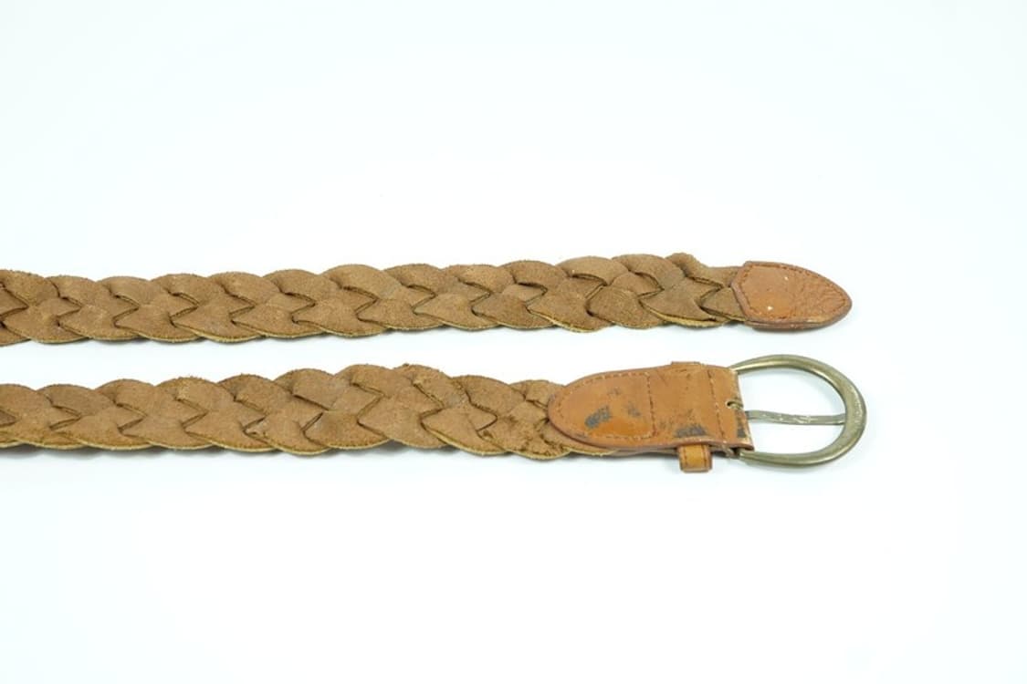 리얼 레더 카멜 브라운 위빙 꼬임 메쉬 벨트 상품이미지6