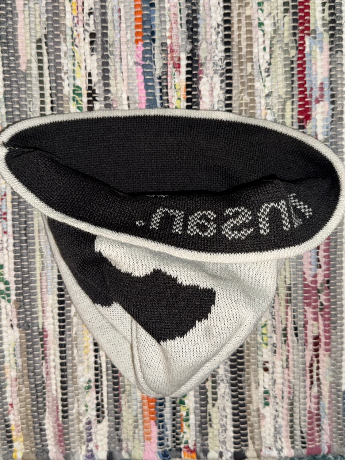 탄산마그네슘 자가드 혼 로고 비니 아이보리 상품이미지5