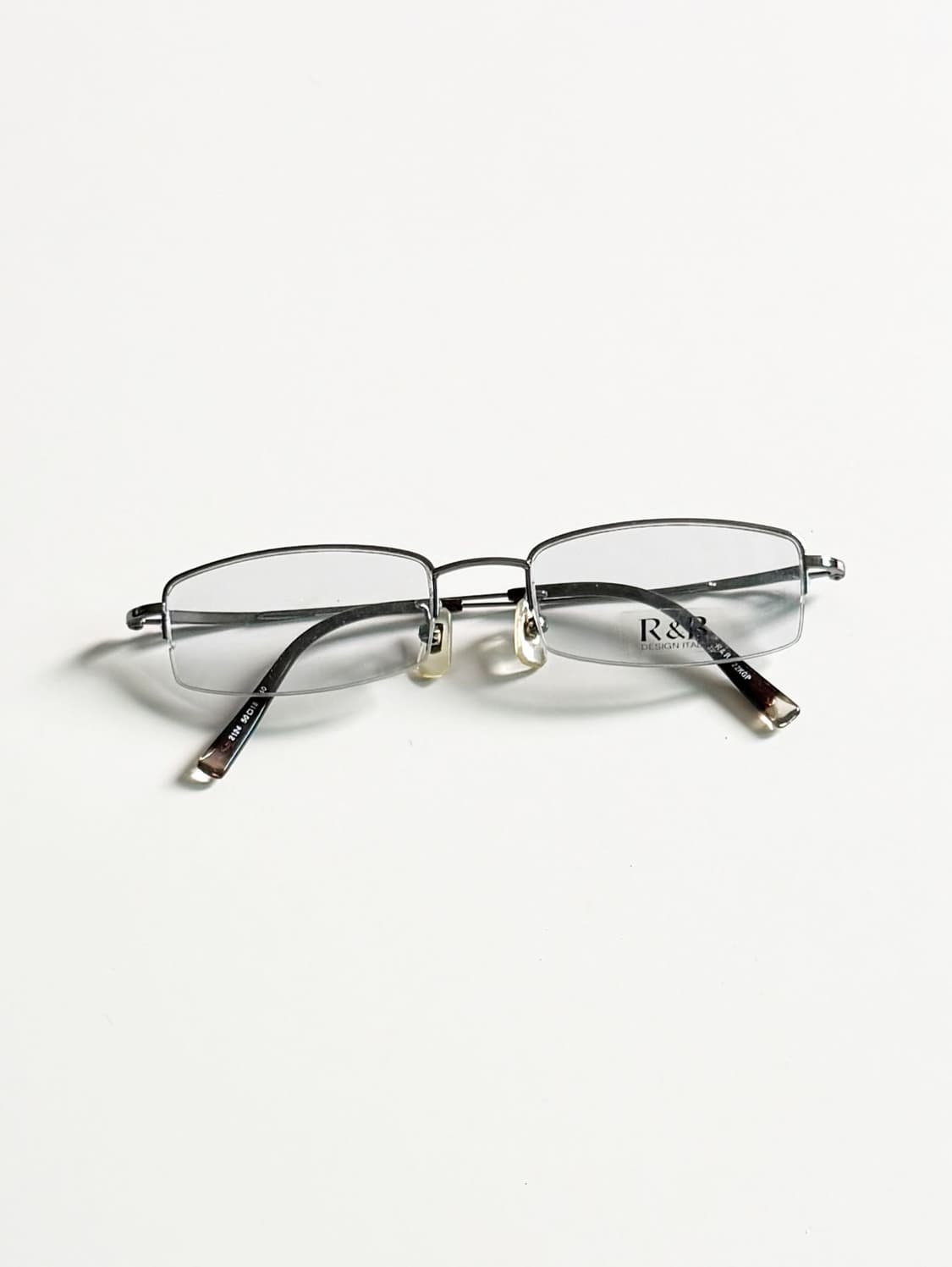R&B EYEWEAR 반무테 스퀘어 건메탈 빈티지 안경 상품이미지1