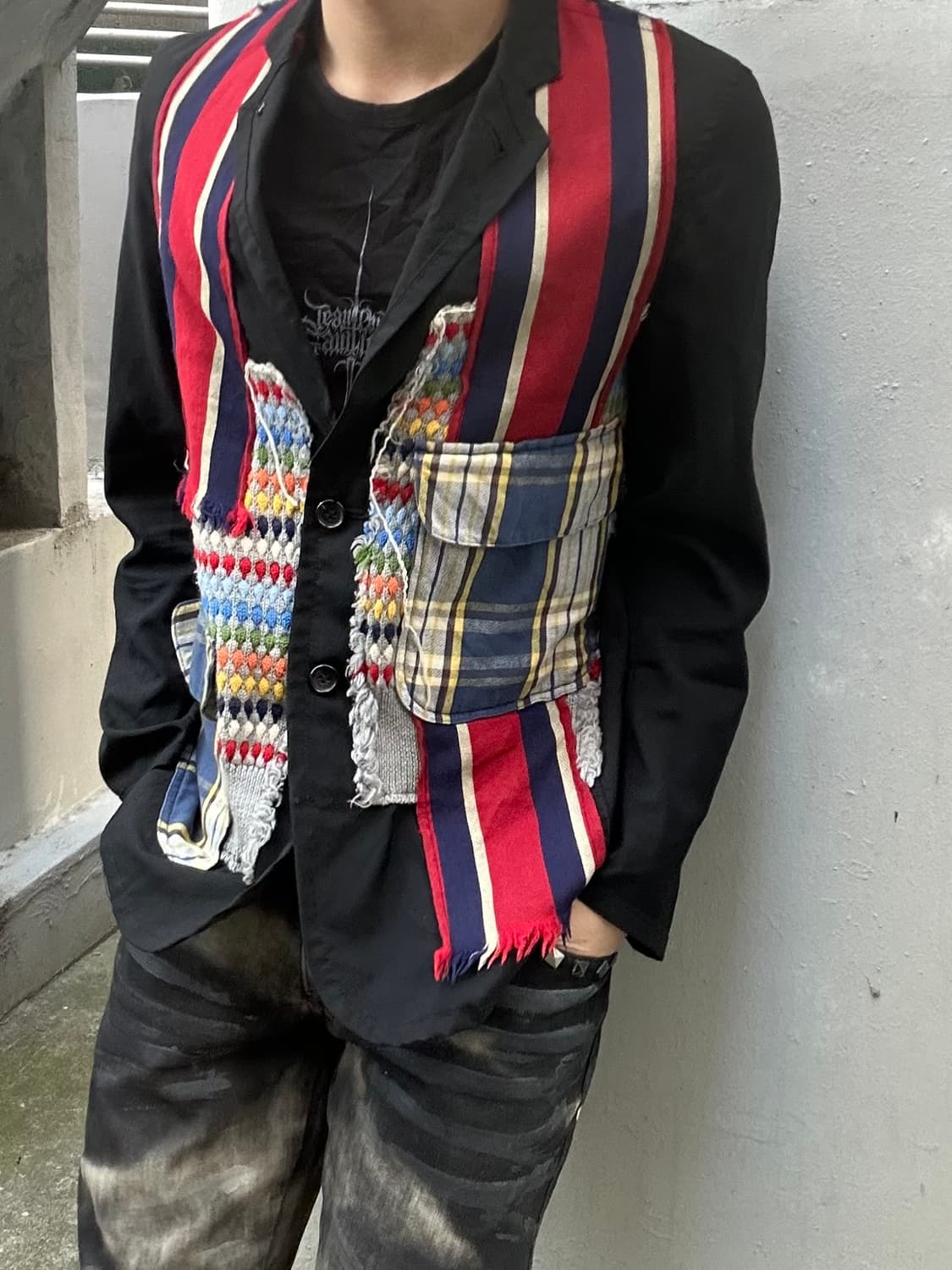 2000s 꼼데가르송 패치워크 자켓 상품이미지2