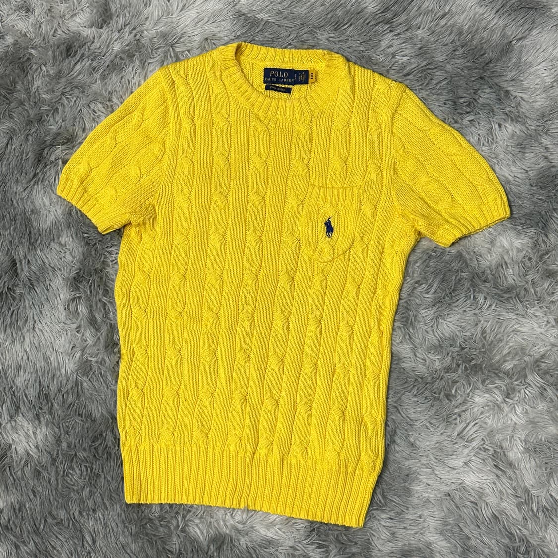 폴로랄프로렌 케이블 피마코튼 반팔 니트 s 상품이미지1