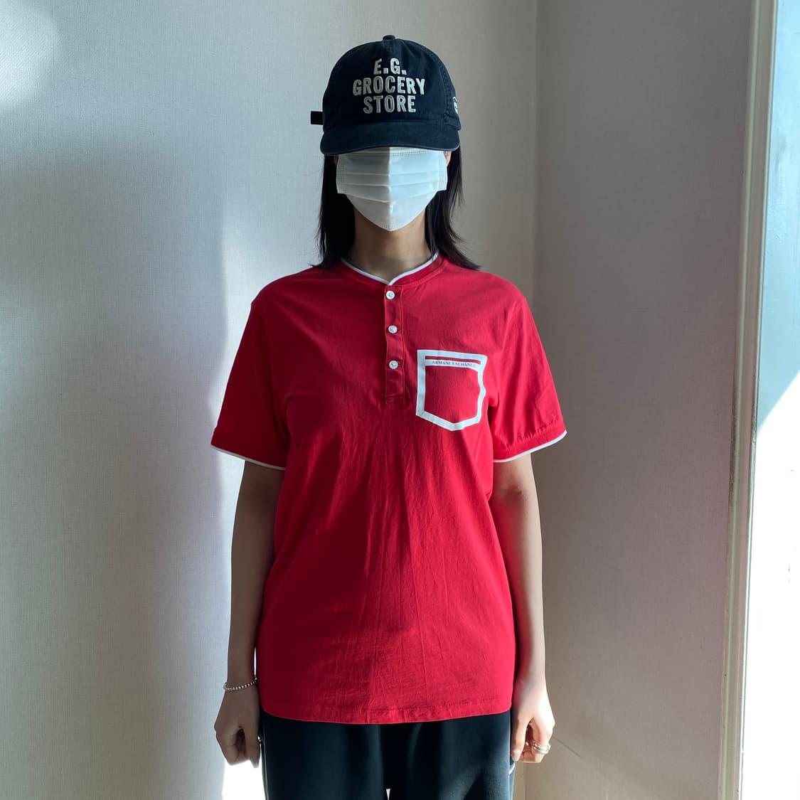 🏎️ [Armani Exchange] A|X 로고 포인트 헨리넥 반팔  상품이미지1