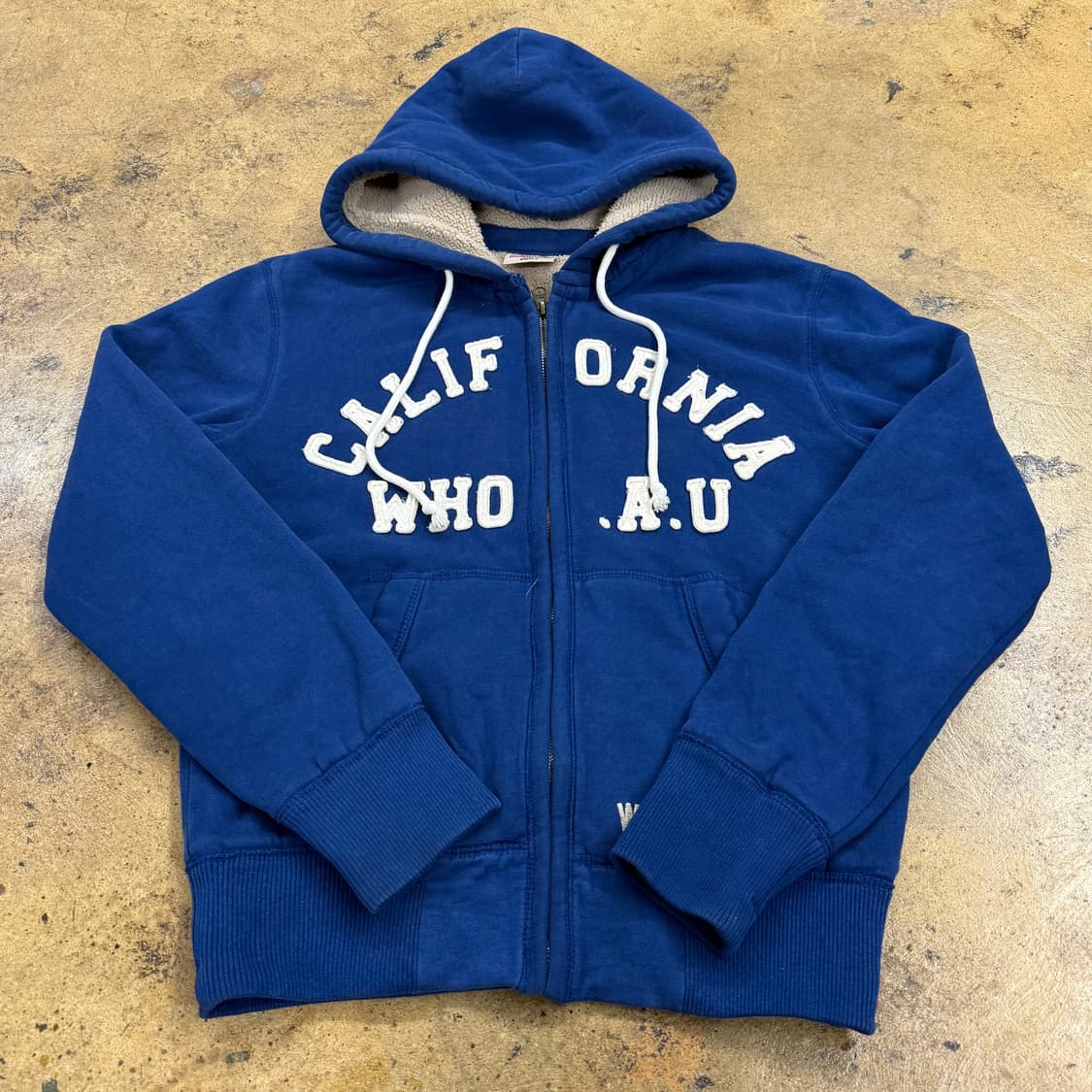 후아유 블루 양털 후드집업 상품이미지2