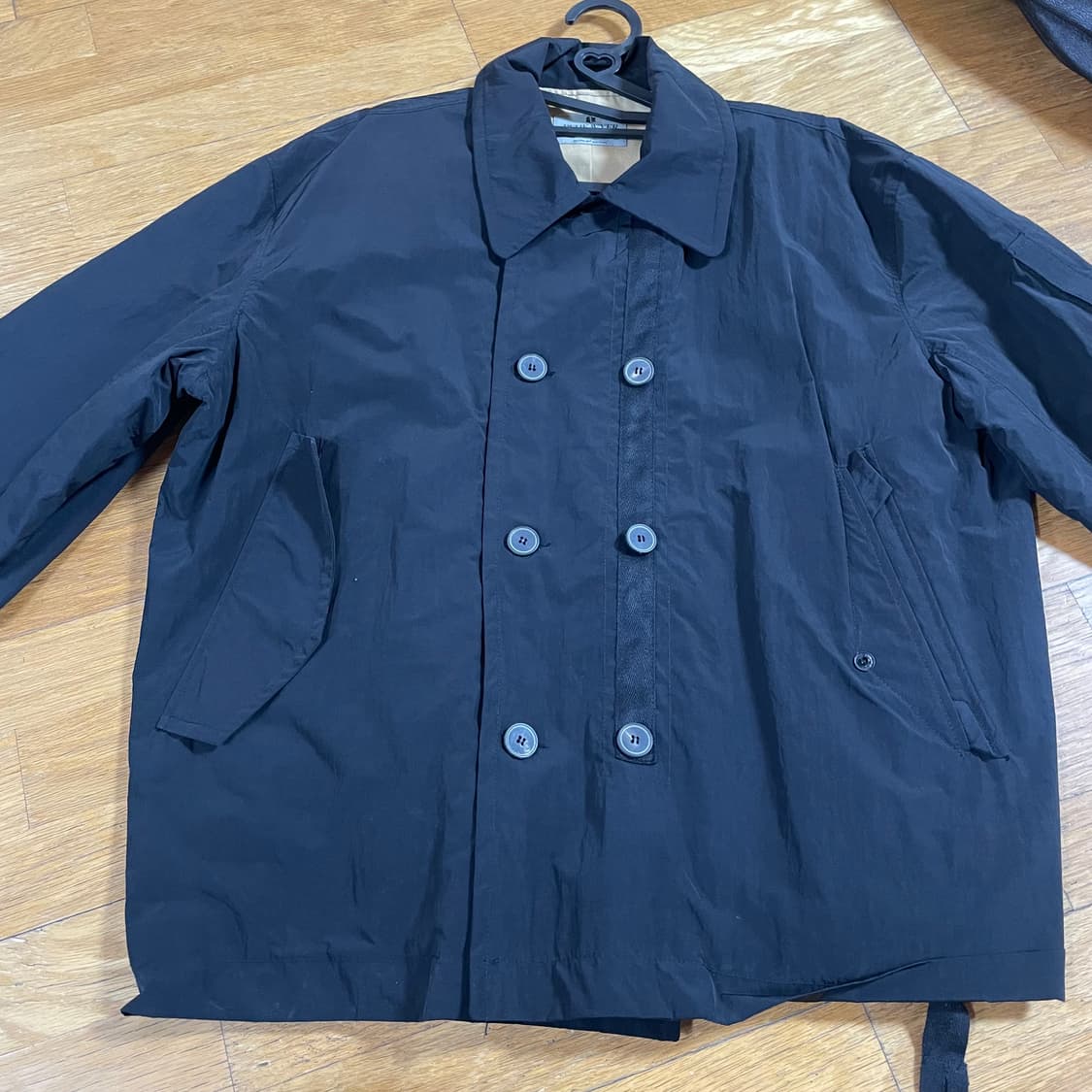 비헤비어 자켓 더블 코트 야상 m 네이비 상품이미지2