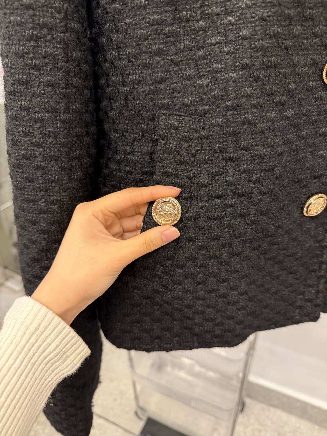 ZARA Black tweed blazer  상품이미지3