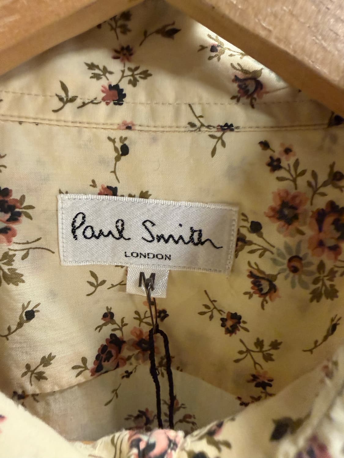 M 폴스미스Paul Smith 플로럴 코튼 반팔 셔츠 옐로우 상품이미지5