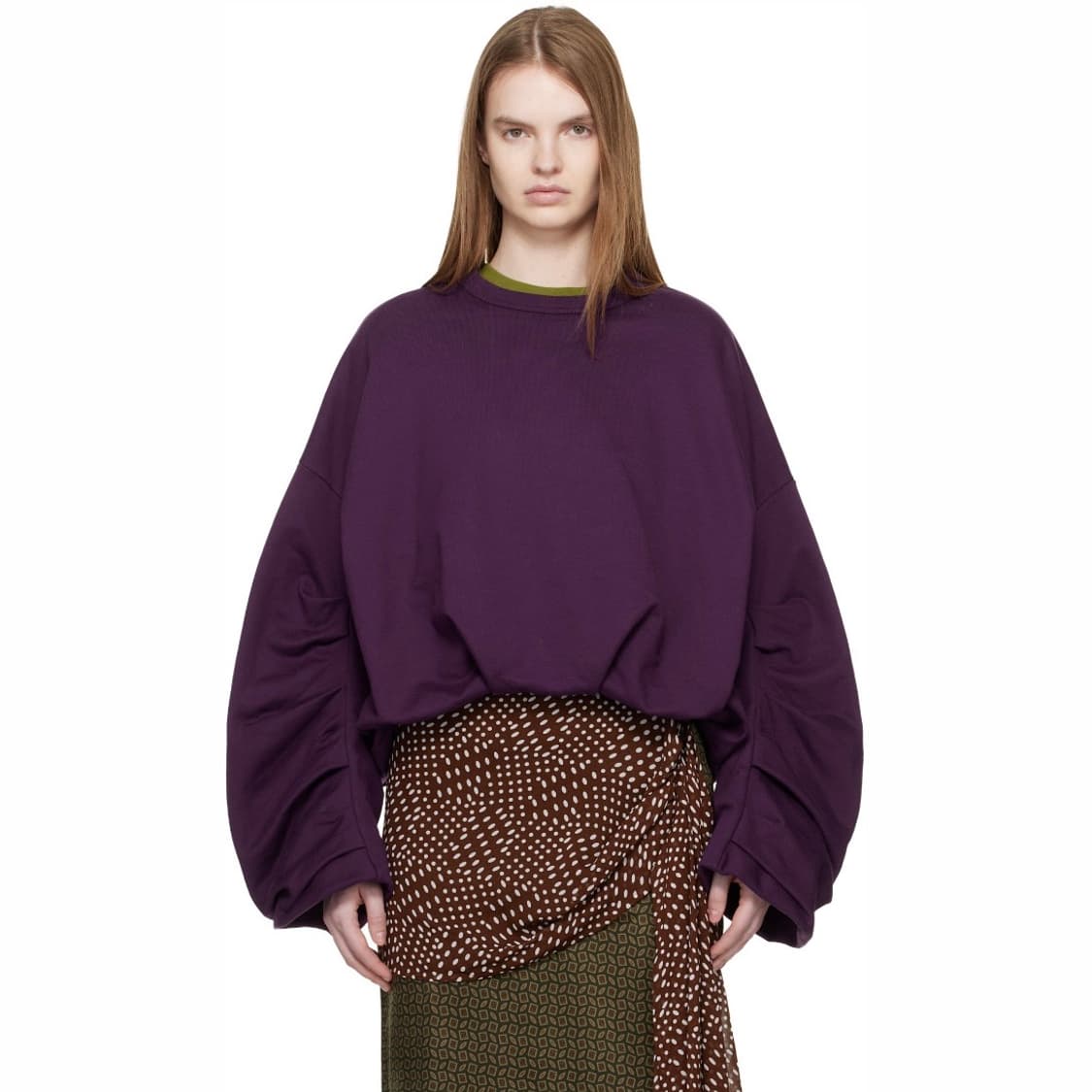 [L]드리스반노튼 26ss 드레이프 스웨트셔츠/퍼플 상품이미지1