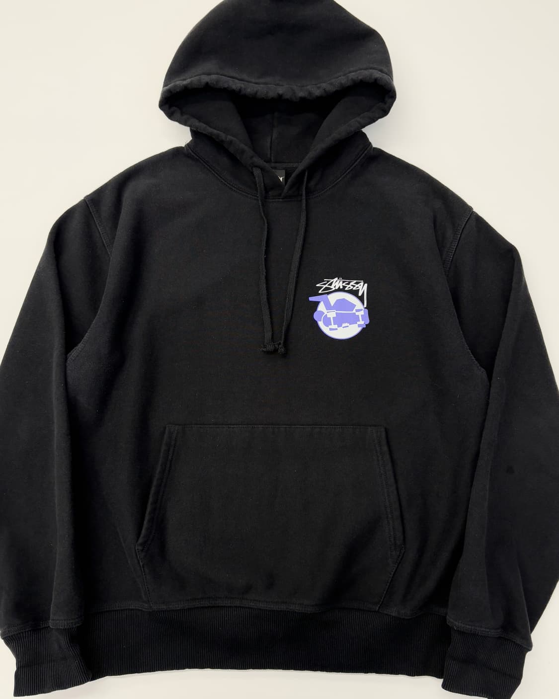 Stussy 스투시 블랙 스케이트맨 로고 후드티 상품이미지2