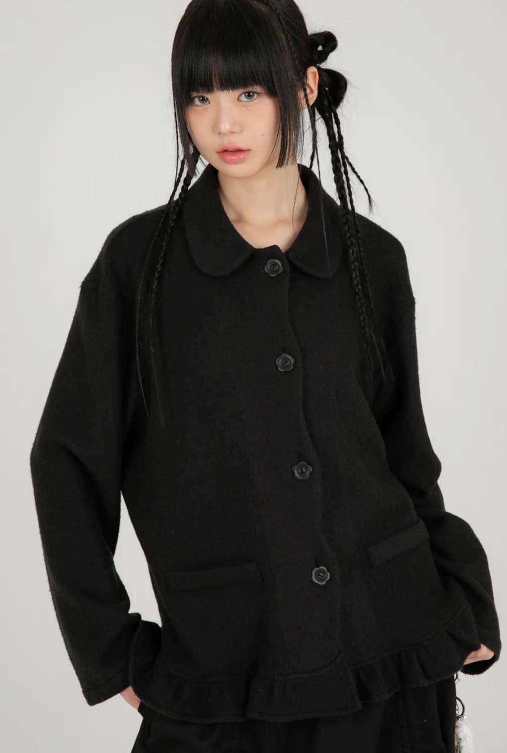 나이엔 라운드 플라켓 가디건 자켓 상품이미지1