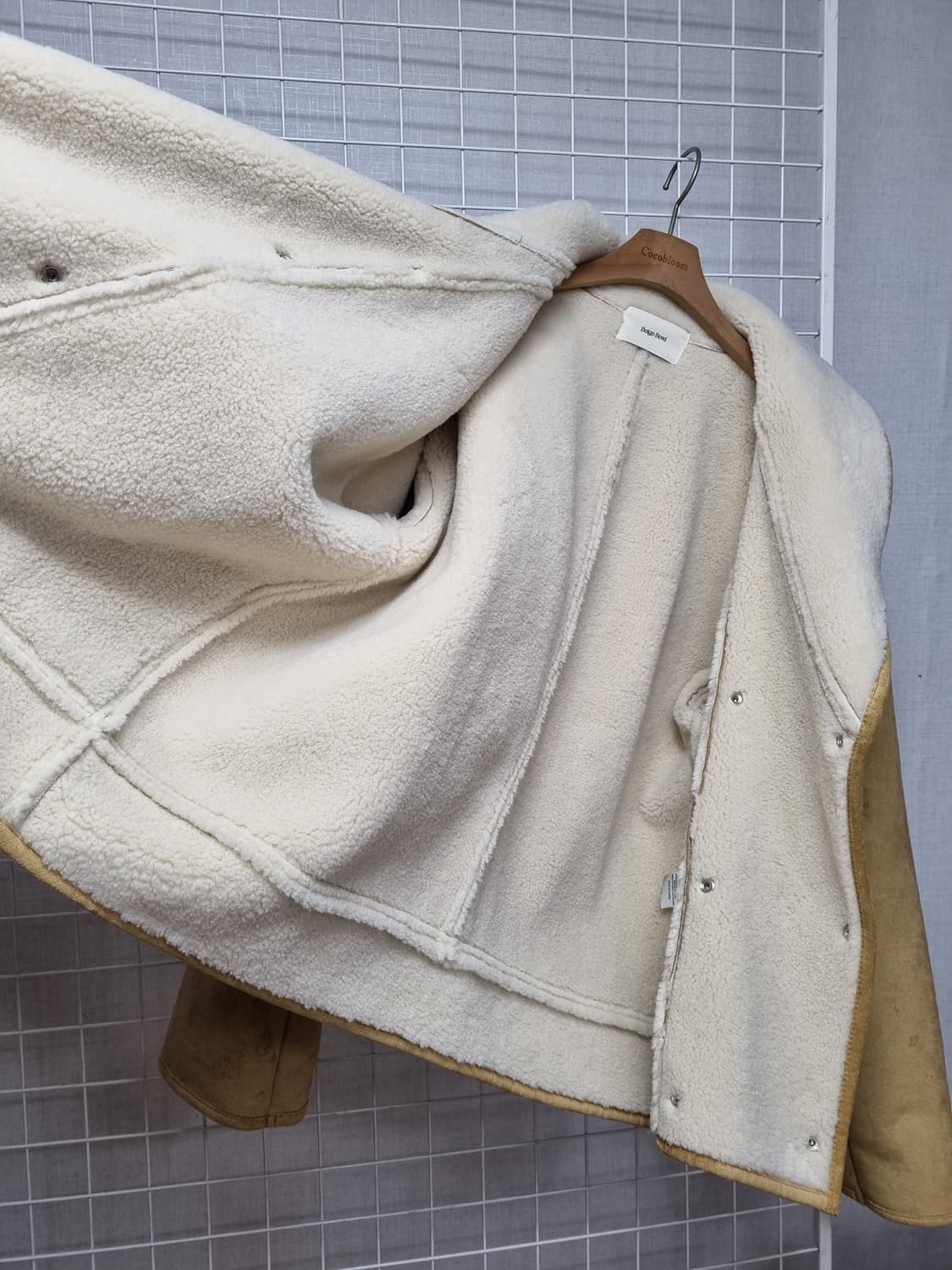 (택포) 베이지보울 하프 무스탕 상품이미지4