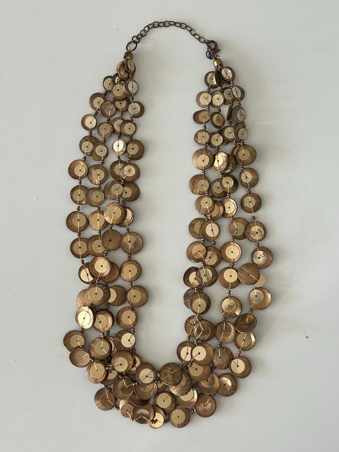 우드 스팽글 레이어드 목걸이 상품이미지2