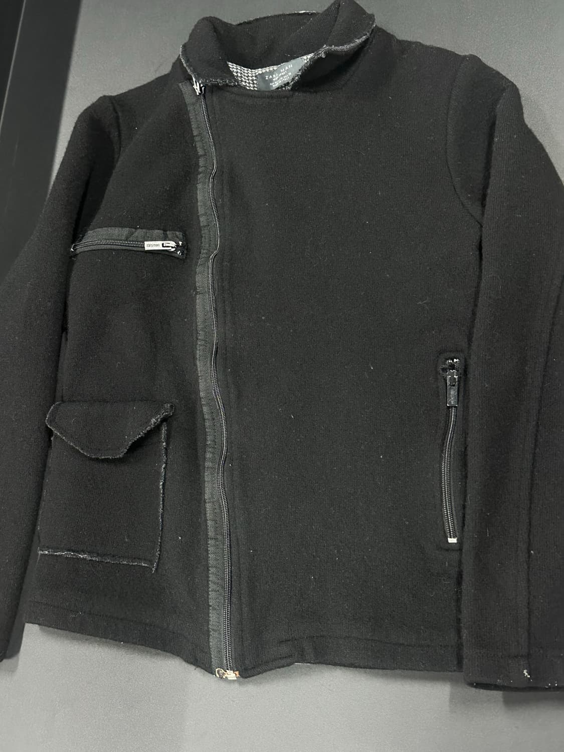  Zara 블랙 울 라이더 자켓 상품이미지5