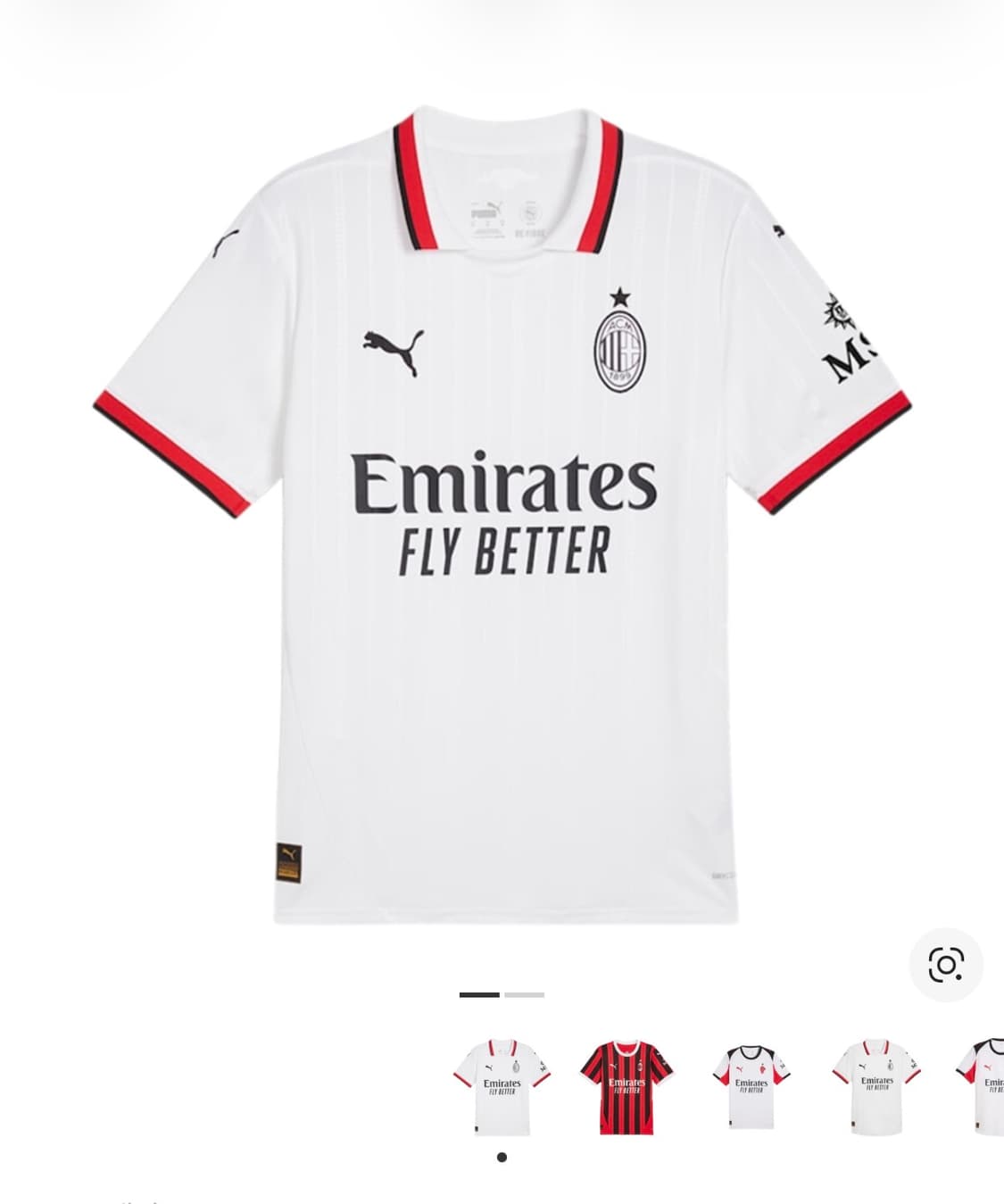 푸마 AC 밀란 2024/25 어웨이 저지 화이트 (논 마킹 버전) 상품이미지1