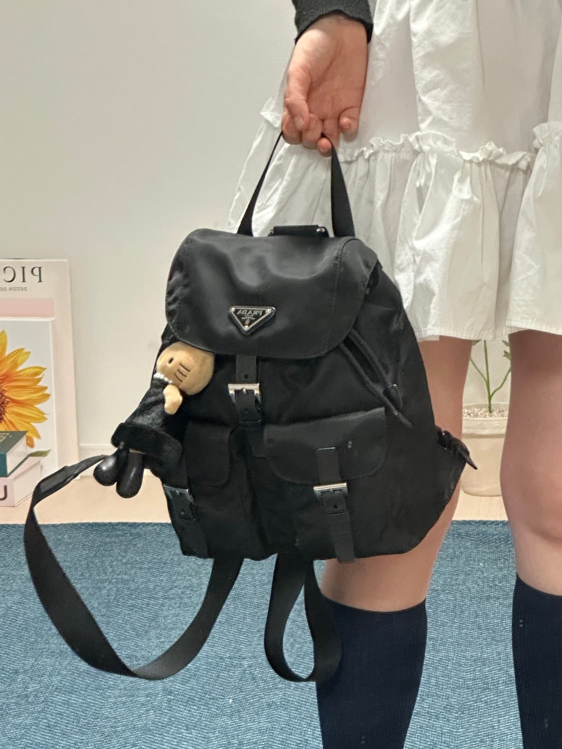 (상태최상) 프라다 리나일론 백팩 스몰 포코노 사피아노 투포켓 상품이미지1