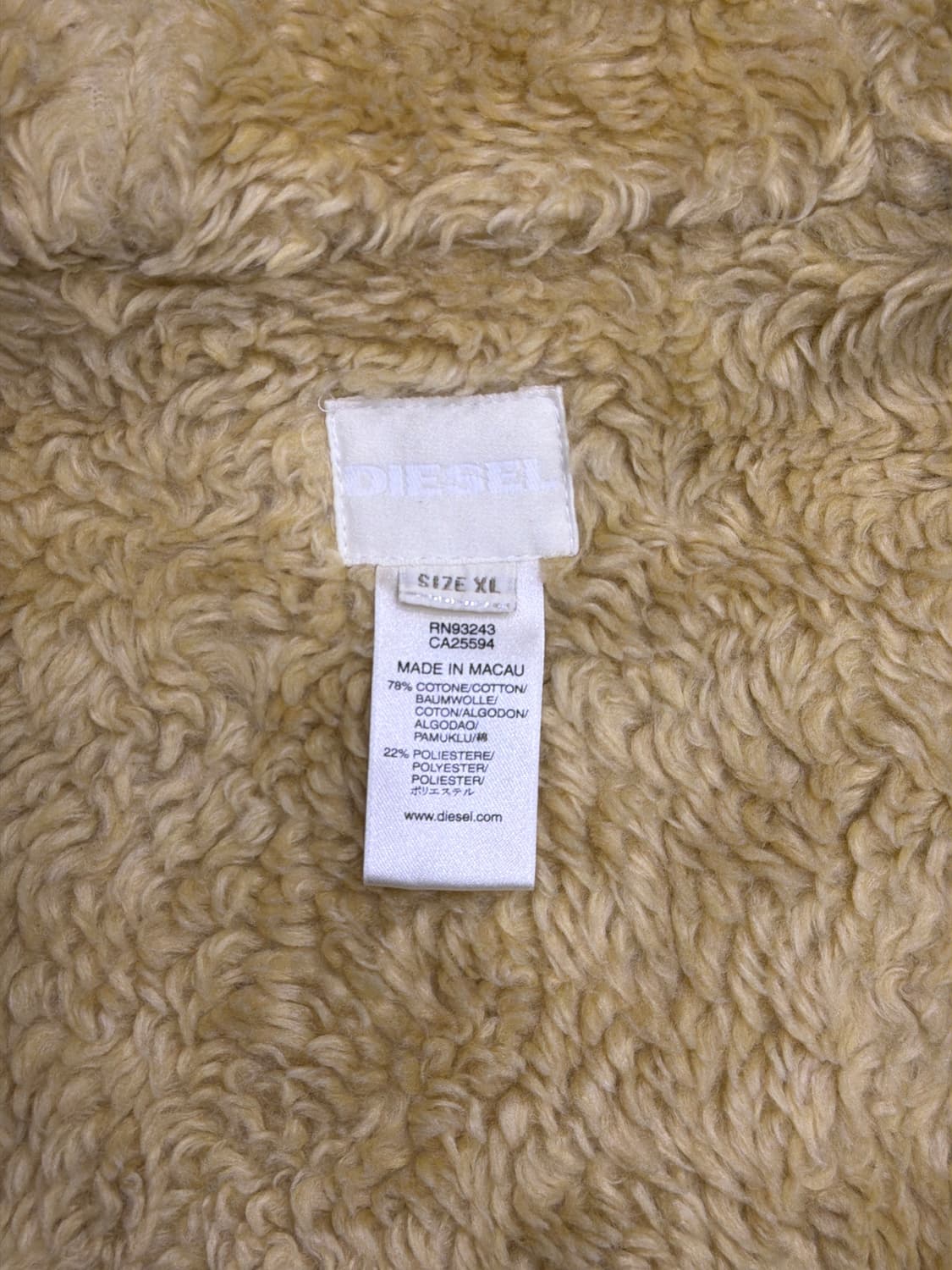 디젤 투웨이 쉐르파 퍼 후드 집업 자켓 XL 상품이미지10