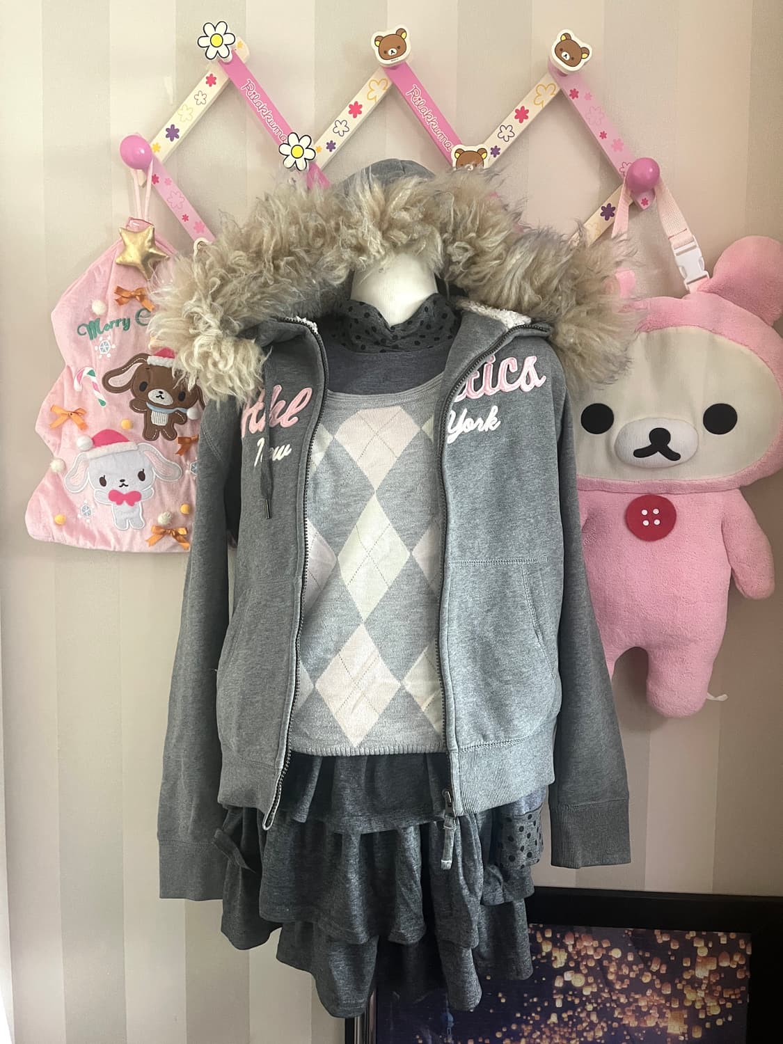 빈티지러블리아가일코디세트갸루캉캉스커트스파오울프죠후드집업 상품이미지1