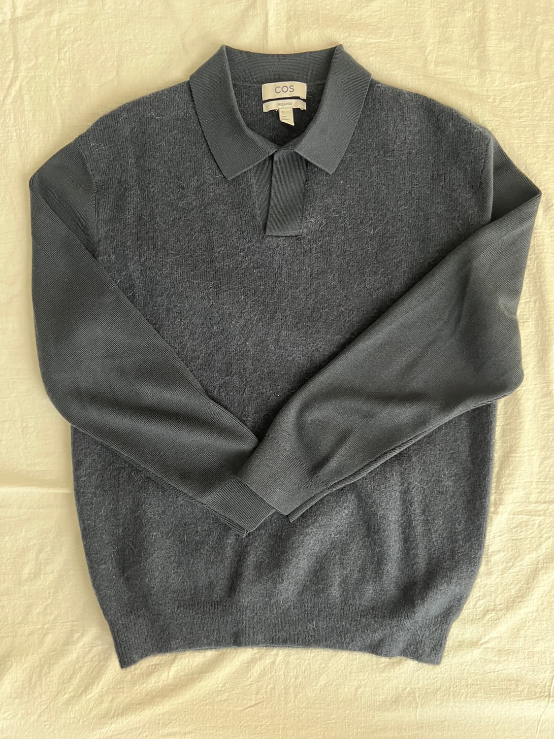 COS(코스)/앙고라 폴로 니트 네이비/S 상품이미지1