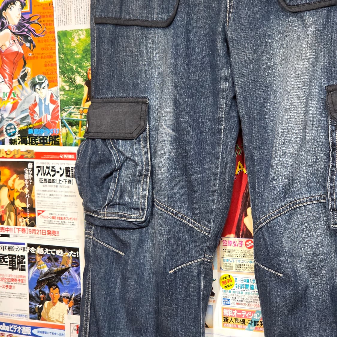 빈티지 기모 데님 카고 팬츠 상품이미지4