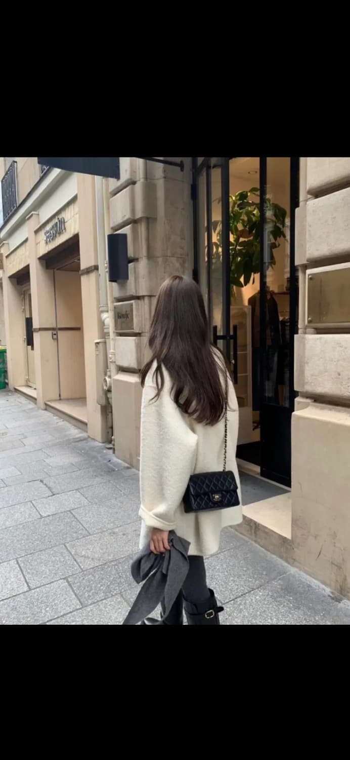 새상품 온스 베이비알파카 핸드메이드 하프코트 상품이미지4