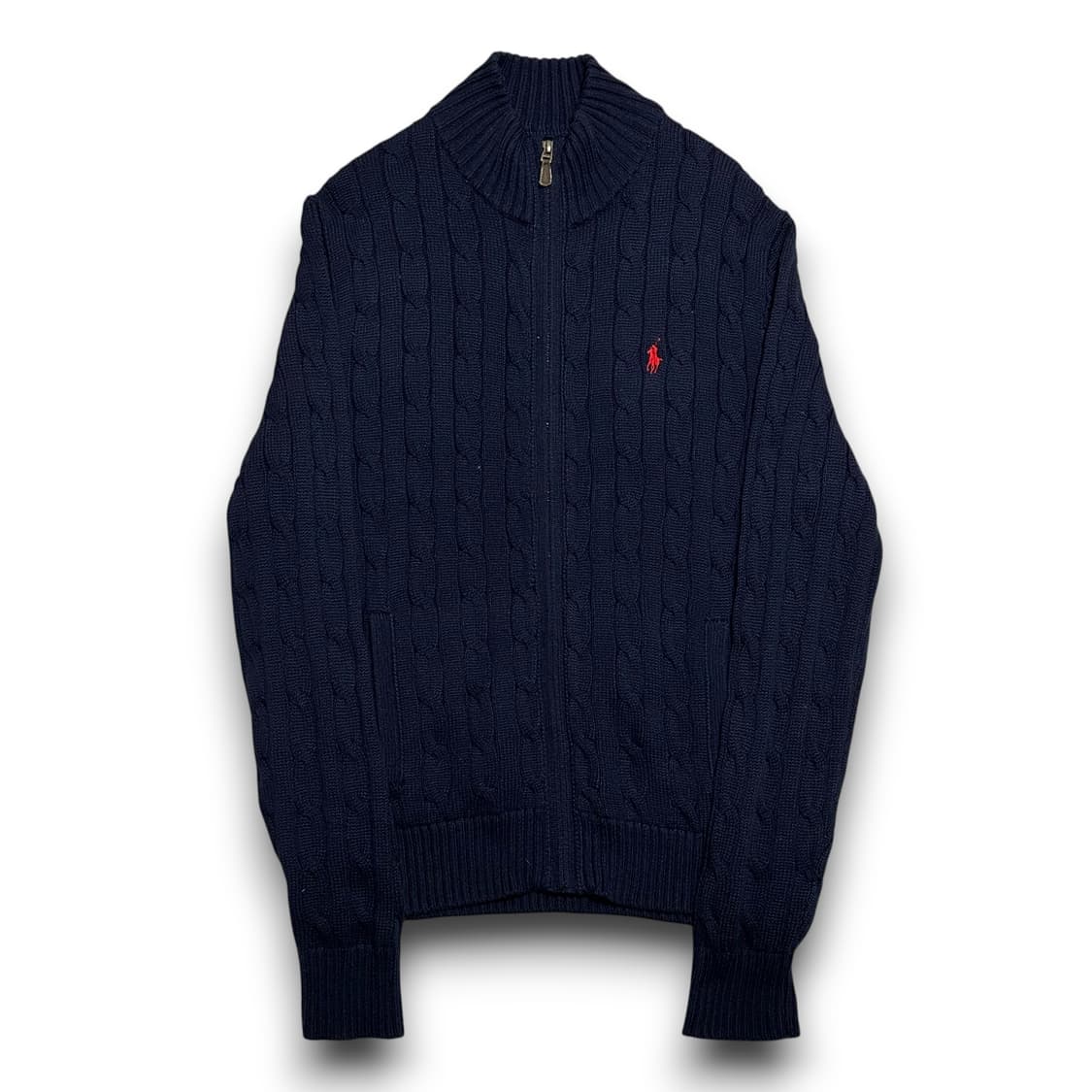 Polo Ralph Lauren 코튼 네이비 케이블 니트집업 상품이미지1