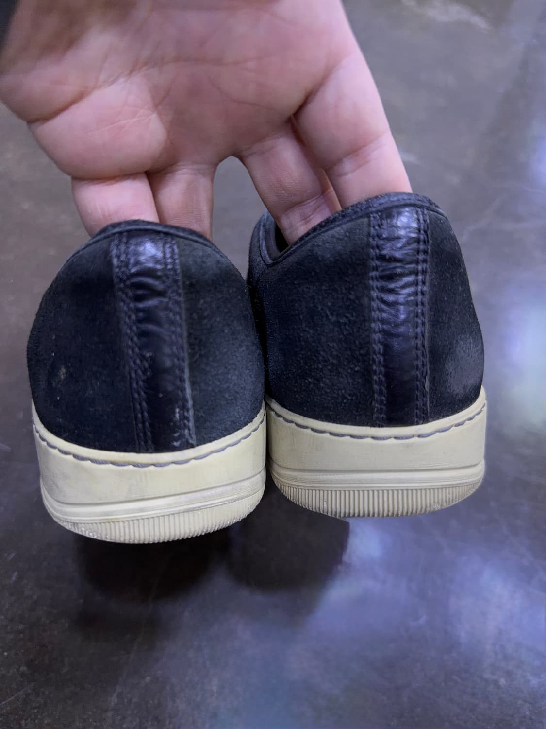 랑방 벨루어 스웨이드 레더 블랙 스니커즈 7 (260) 상품이미지7