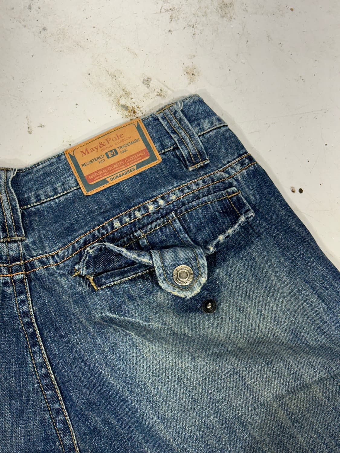 May Pole 빈티지 중청 대장급 데님 카고 팬츠 와이드 포켓 청바지  상품이미지6