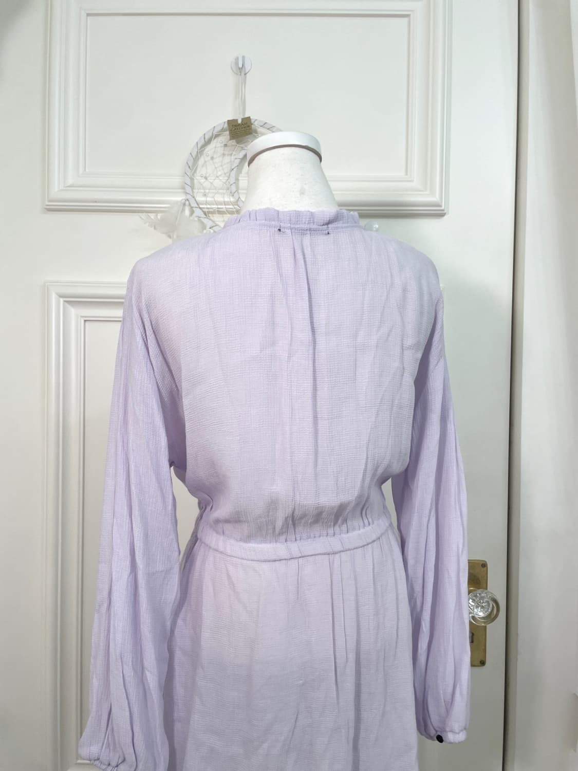 lavender v-neck waist shirring blouse op 상품이미지4