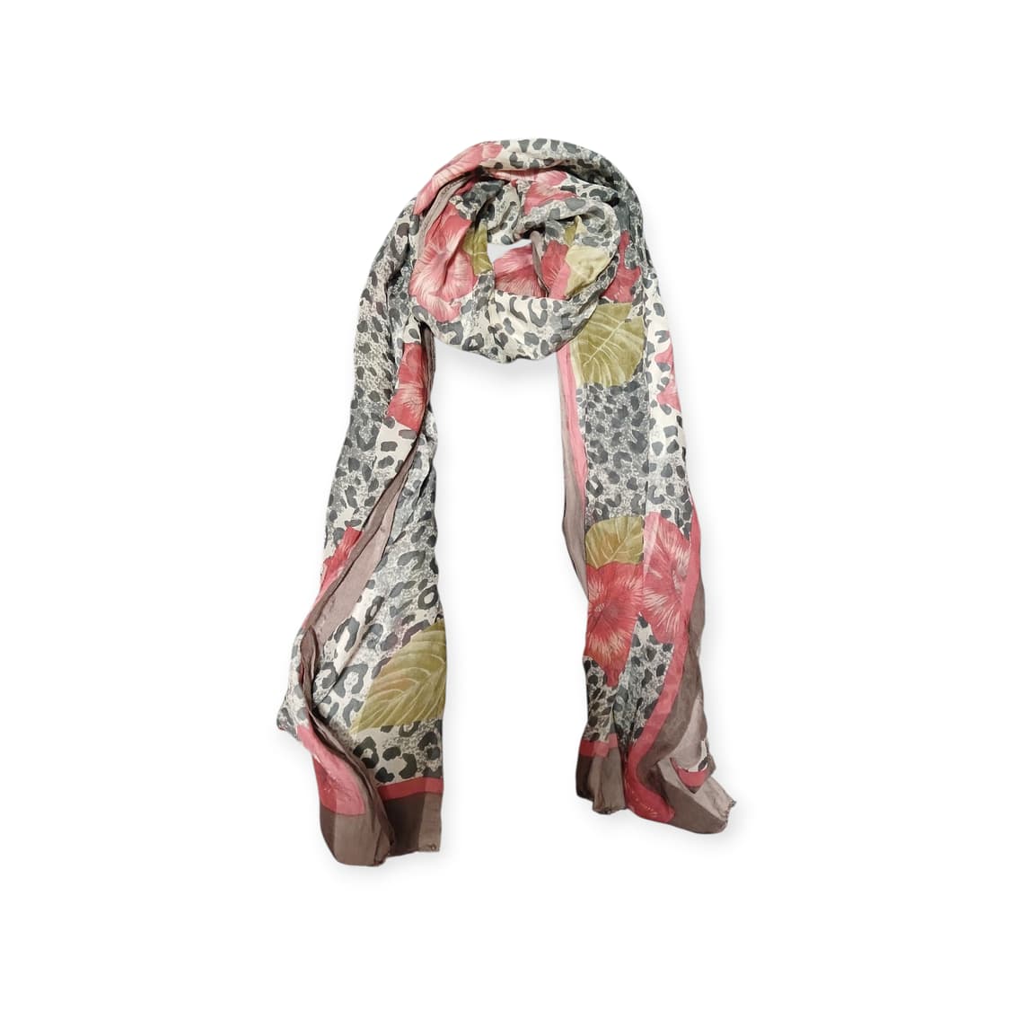 레오파드&플라워 실크 스카프  상품이미지1