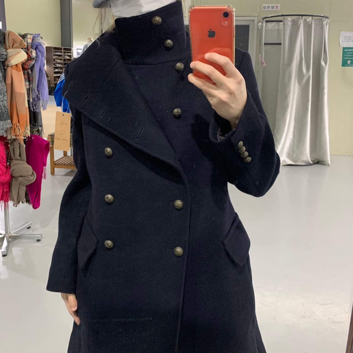 타임옴므 빈티지 하이넥 금장 피코트 105 나폴레옹 하프코트 상품이미지3