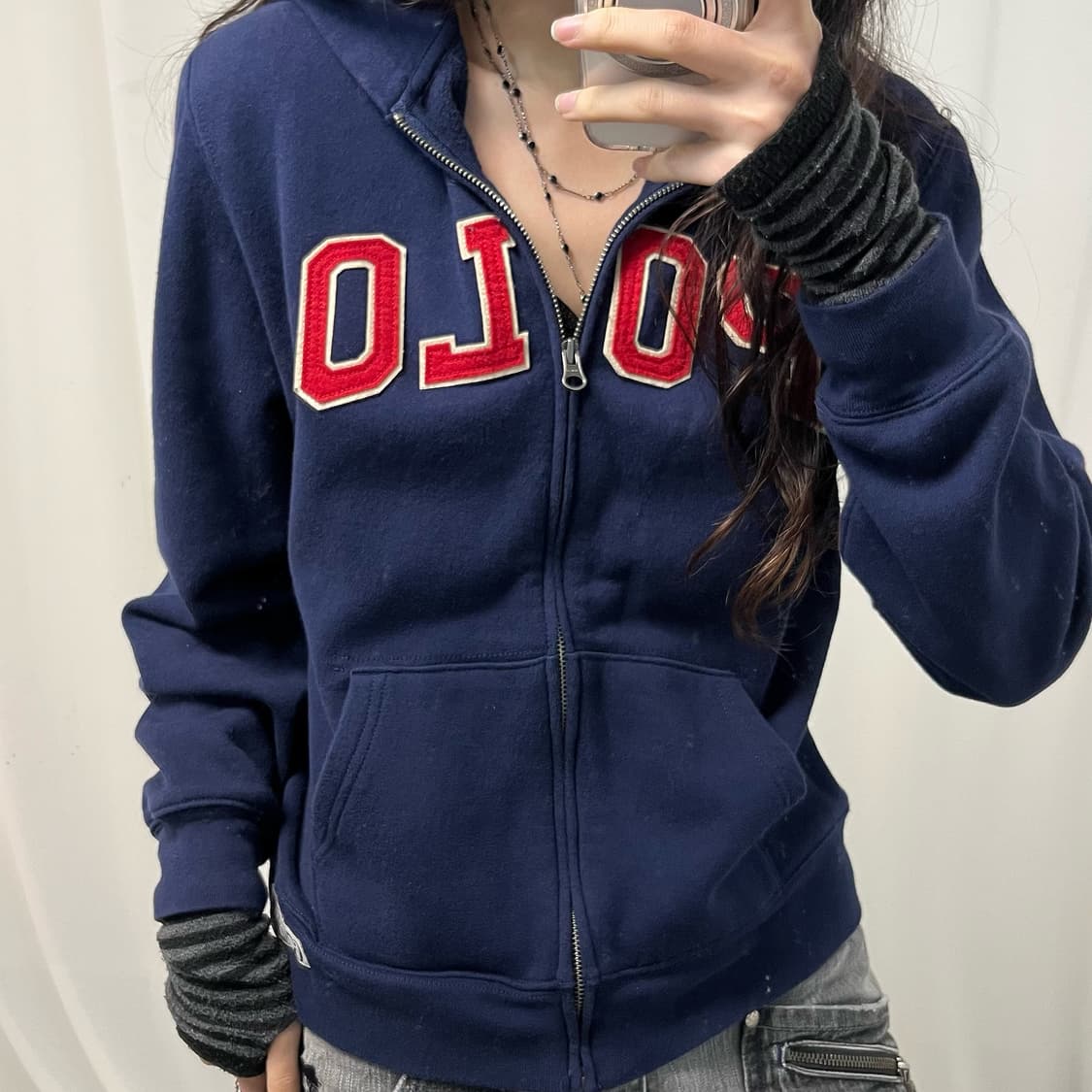 Polo Navy Hoodie Zip-up 상품이미지3