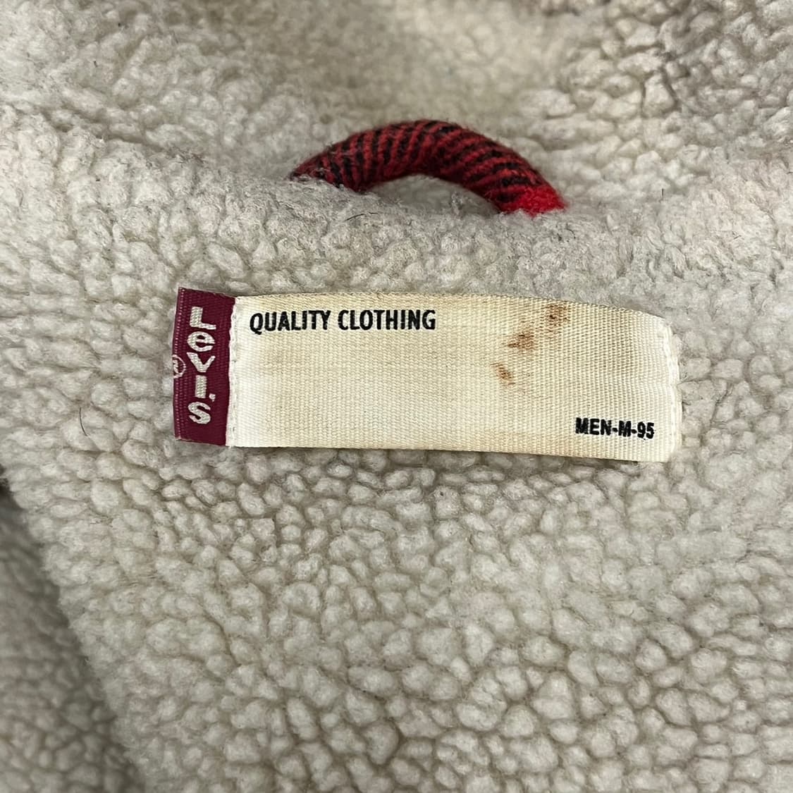 [정품/M] 리바이스 레드 블랙 체크 쉐르파 자켓 b19 상품이미지6