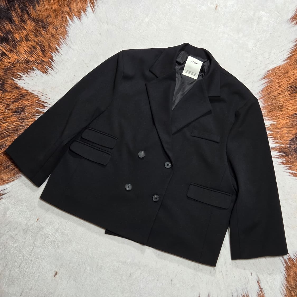 빈티지 더블 버튼 블랙 오버핏 블레이저 자켓 상품이미지1