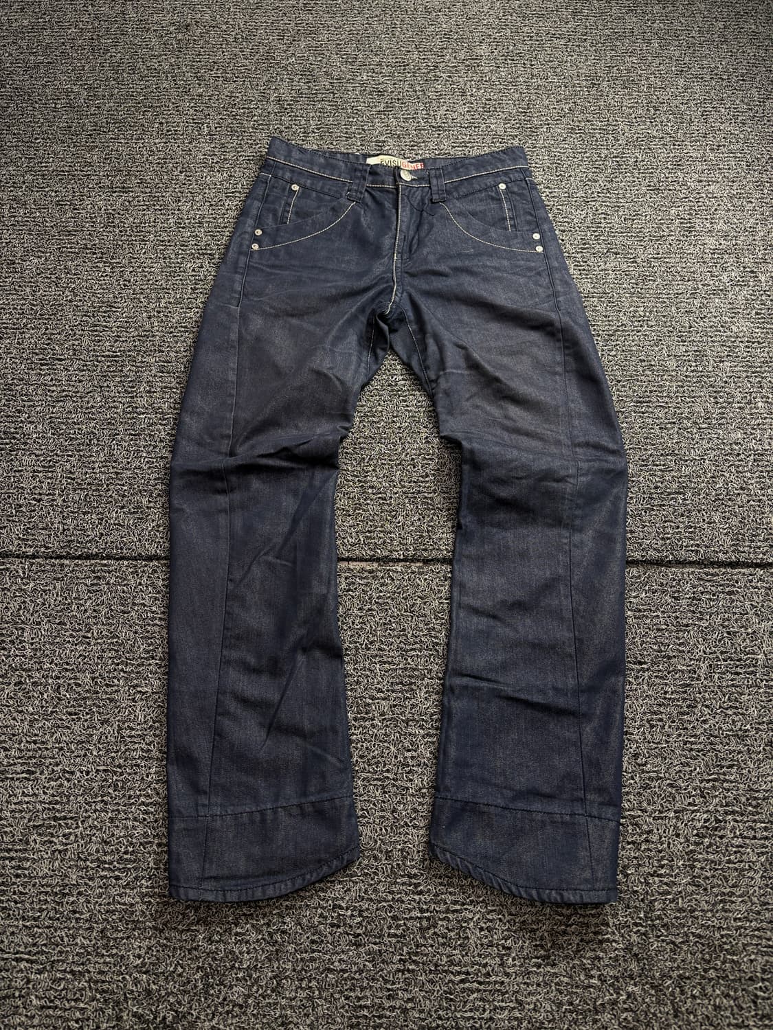 에비수 엔지니어드 Y2K 자수 생지 데님 커브드 팬츠 2010 상품이미지2