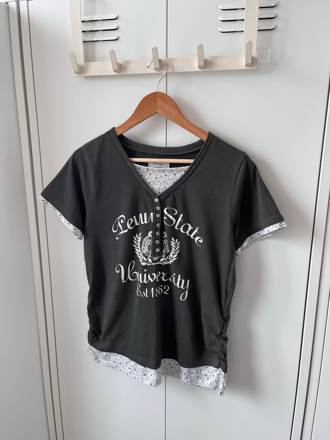 Vintage 잔꽃 레이어드 반팔티셔츠 상품이미지7