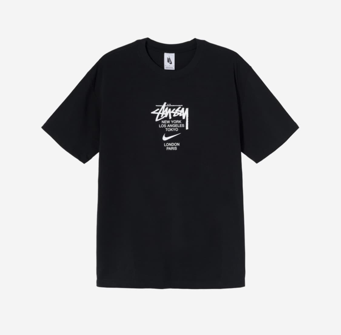 [XL] 나이키 x 스투시 나투시 월드투어 반팔 티셔츠 블랙 상품이미지1