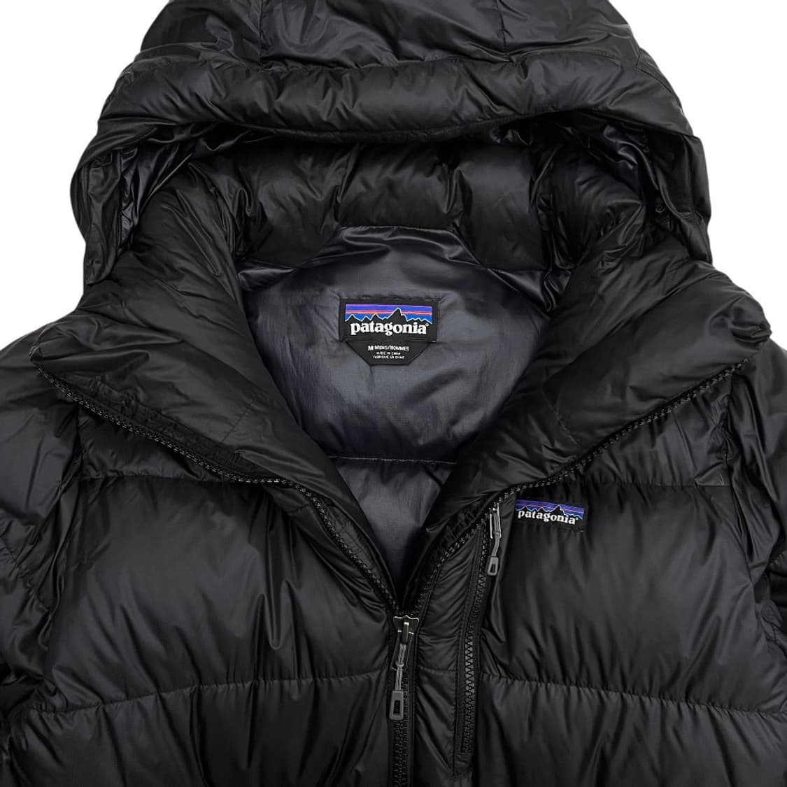파타고니아 로고 블랙 후드패딩 M 상품이미지5