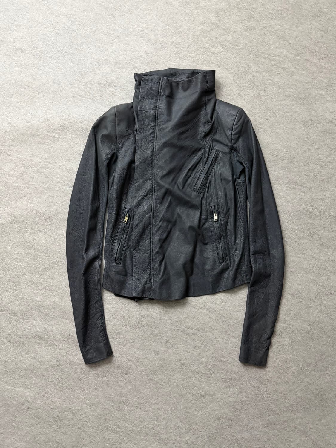 릭오웬스 하이넥 램스킨 자켓 상품이미지1