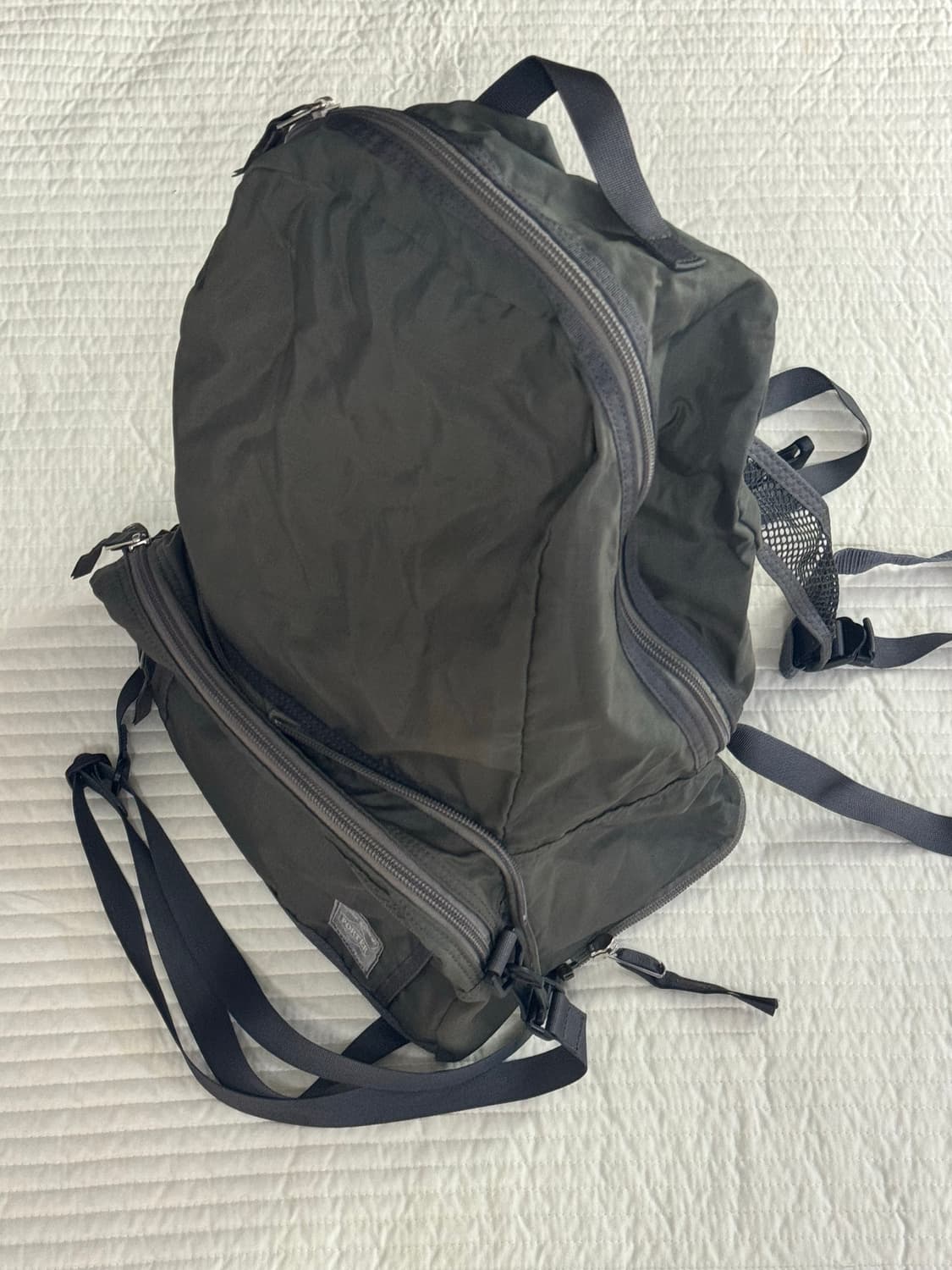 포터 2way 투웨이 크로스백 백팩 올리브색 상품이미지3