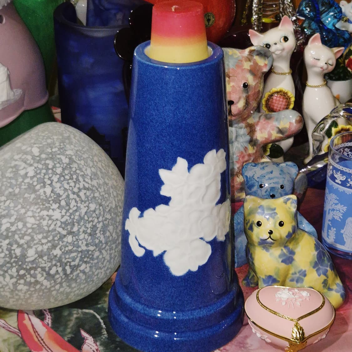 70s 아리타야키 백자 카메오 아로마 기둥 조명 상품이미지10