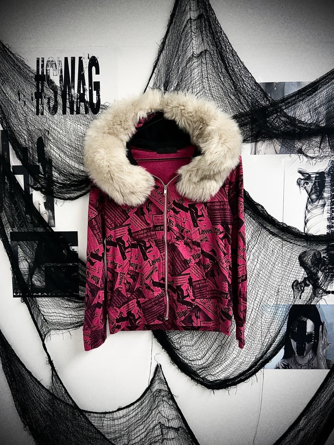 00s gal fur pattern hood zipup 상품이미지1