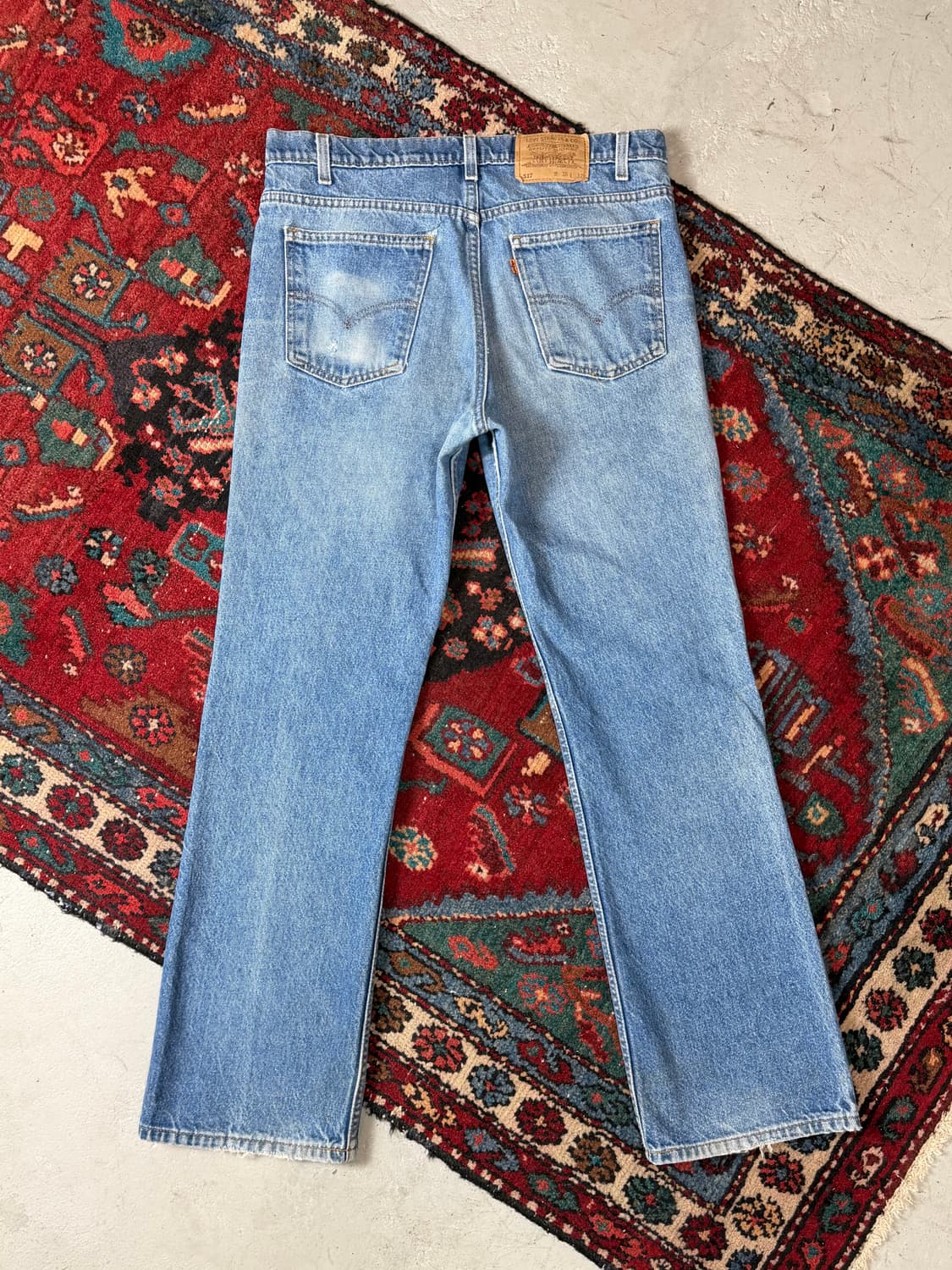 90's USA Made 빈티지 리바이스 517 오렌지탭 부츠컷 녹워싱 상품이미지4