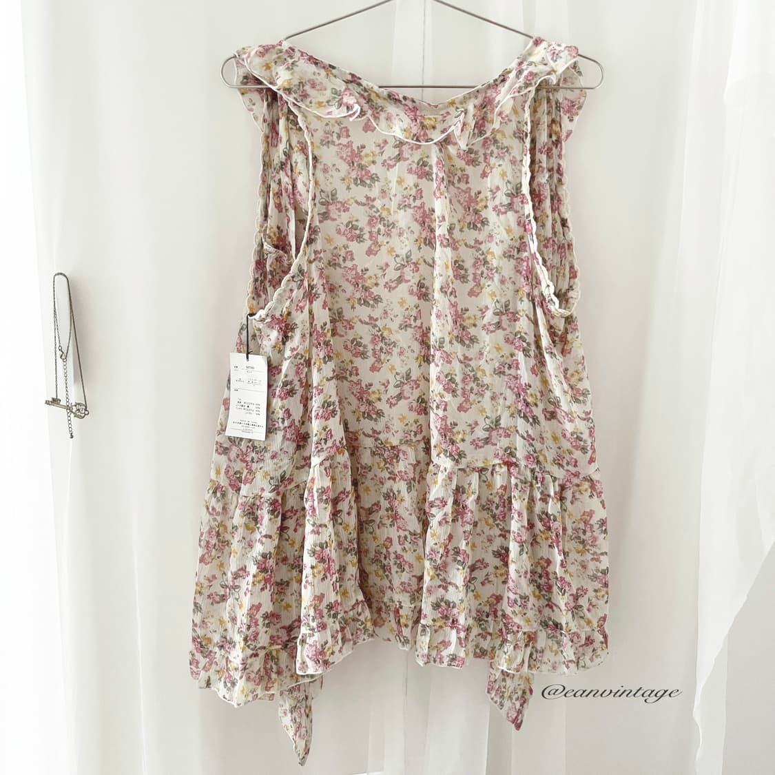 pink flower ruffle vest 상품이미지6